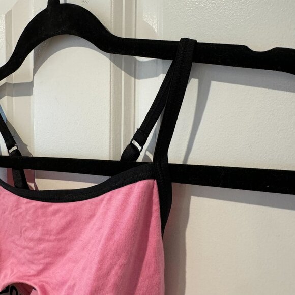 Pink Bamboo Banded Racerback Keyhole Lounge‎ Bra - Size Small - Picture 2 of 4